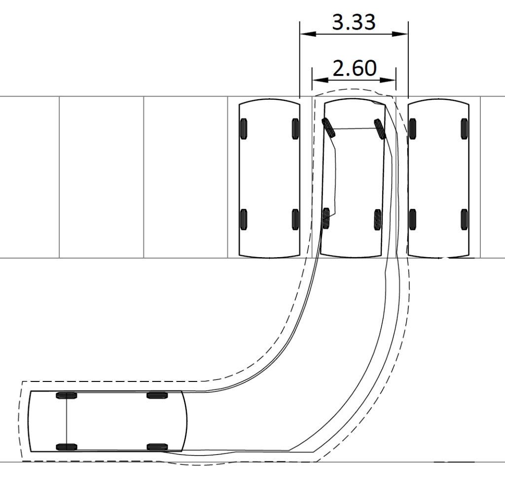 a car moving into a parking space